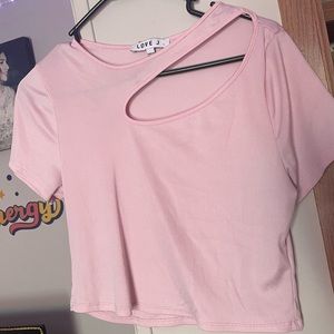 pink crop top